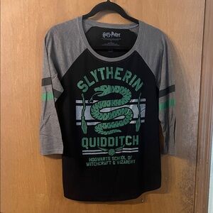 Harry Potter Slytherin Quidditch Women's Top - Black and Gray
